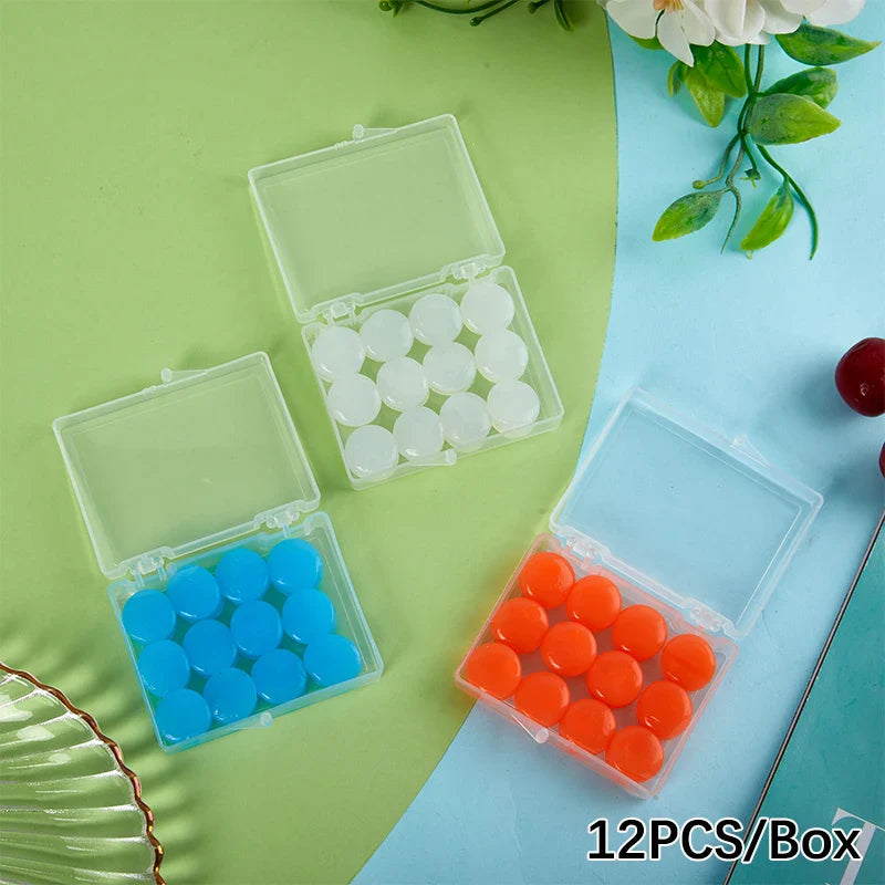 12Pcs Silicone Sleeping Ear Plugs | Moldable Noise Reduction Earplugs for Sleep and Snoring