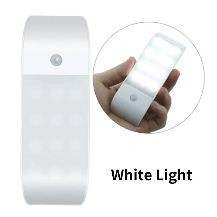 Motion Sensor LED Night Light | Rechargeable Cabinet Lamp with Human Body Induction for Kitchen, Wardrobe, and Stairs