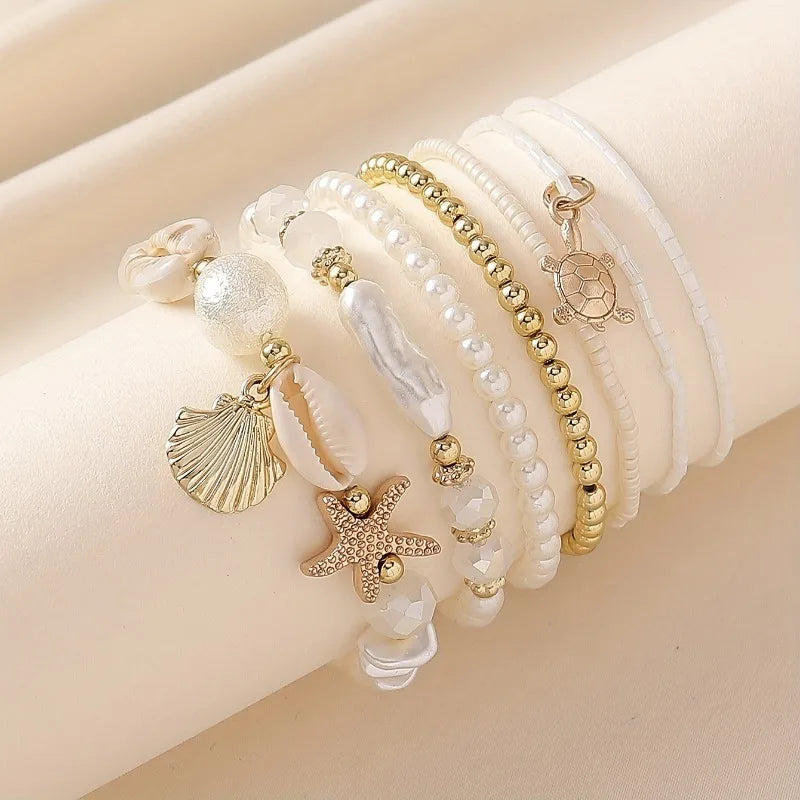 Bohemia Crystal Tassel Multicolor Beads Bracelet | Handmade Elastic Charm Wrap for Women