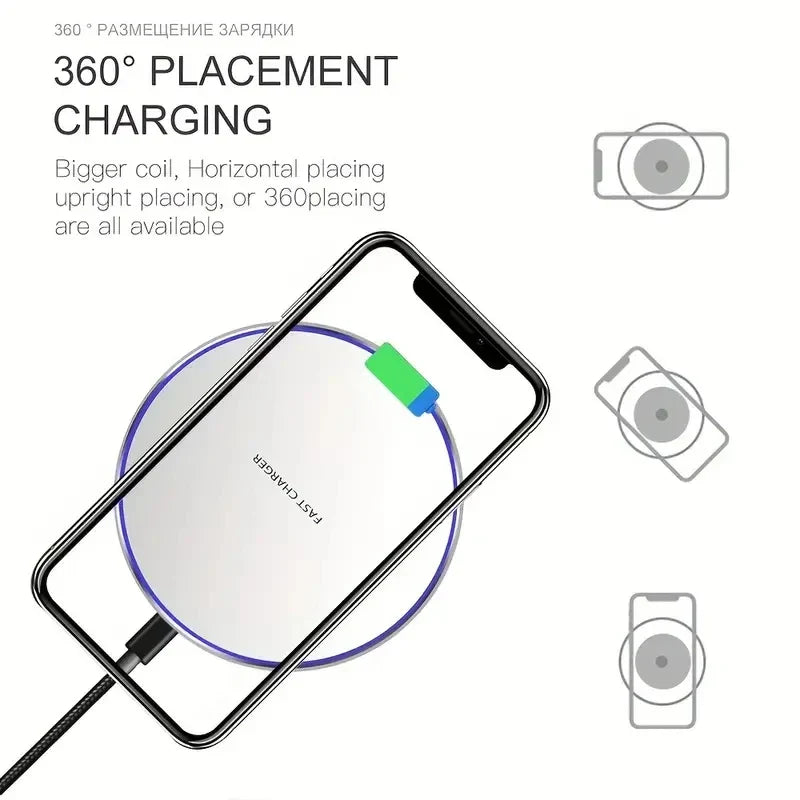 Wireless Charger Pad Stand | Fast 30W Qi Charger for iPhone Samsung Xiaomi