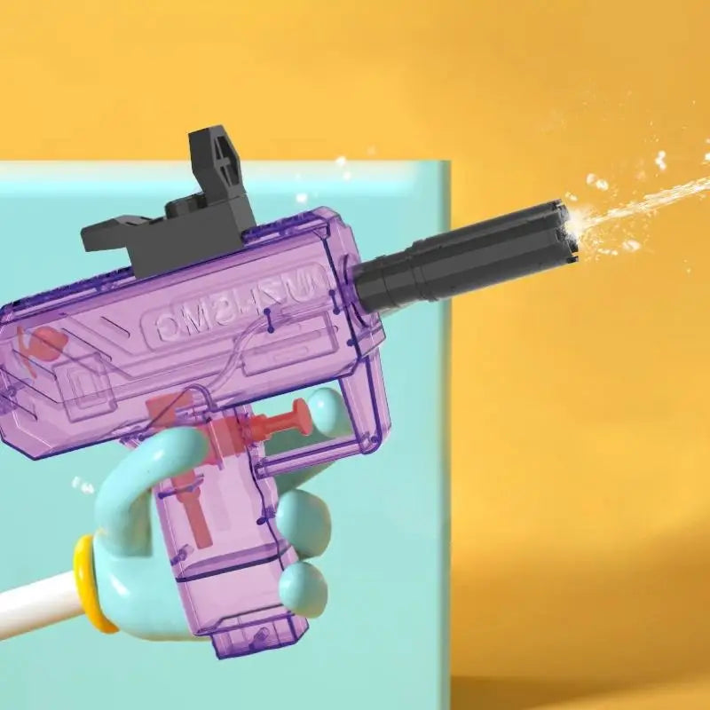 1Pcs Non Electric UZI Water Pistol | High Pressure Full Automatic Summer Beach Toy for Kids and Adults