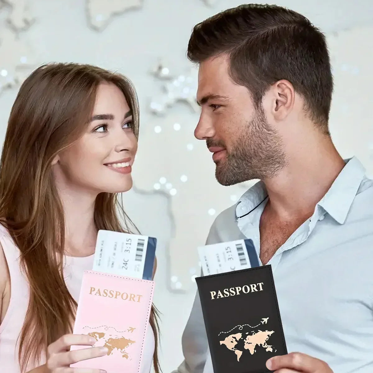 World Map Passport Cover | PU Leather Travel Wallet