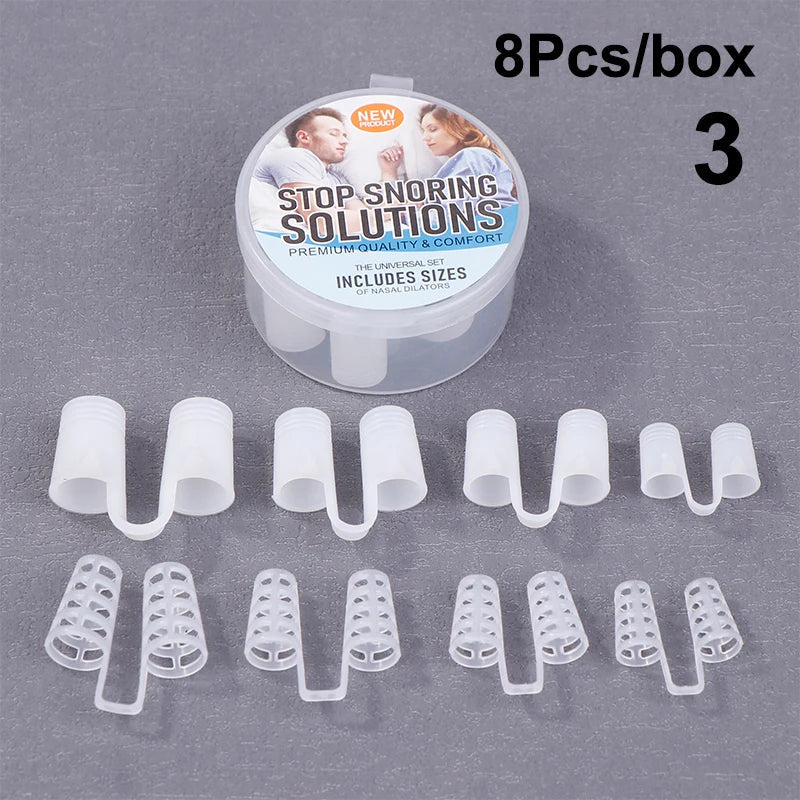 Silicone Anti-Snore Nasal Dilators 4/8Pcs Set | Snoring Nose Clip for Better Sleep