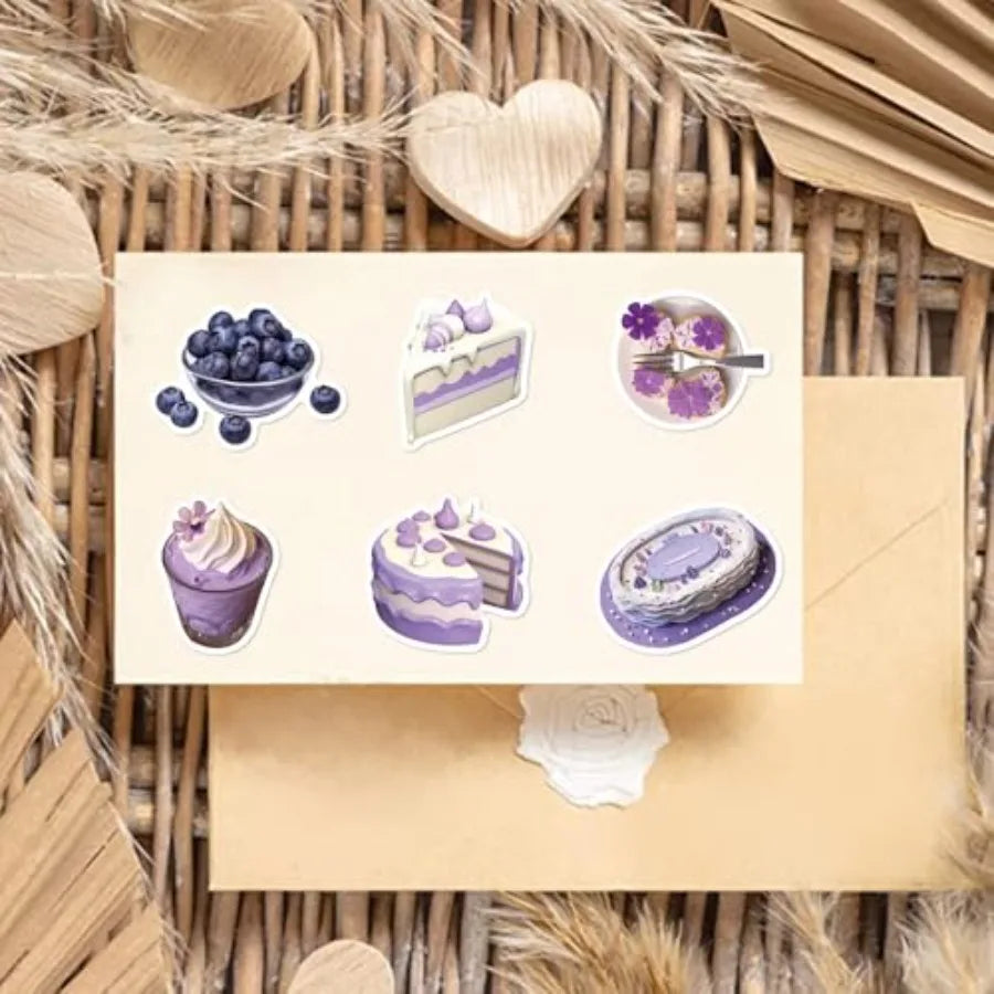 56pcs Purple Aesthetic Stickers for Waterproof Vinyl Decals | Cute Laptop, Water Bottle, and Journal Decor