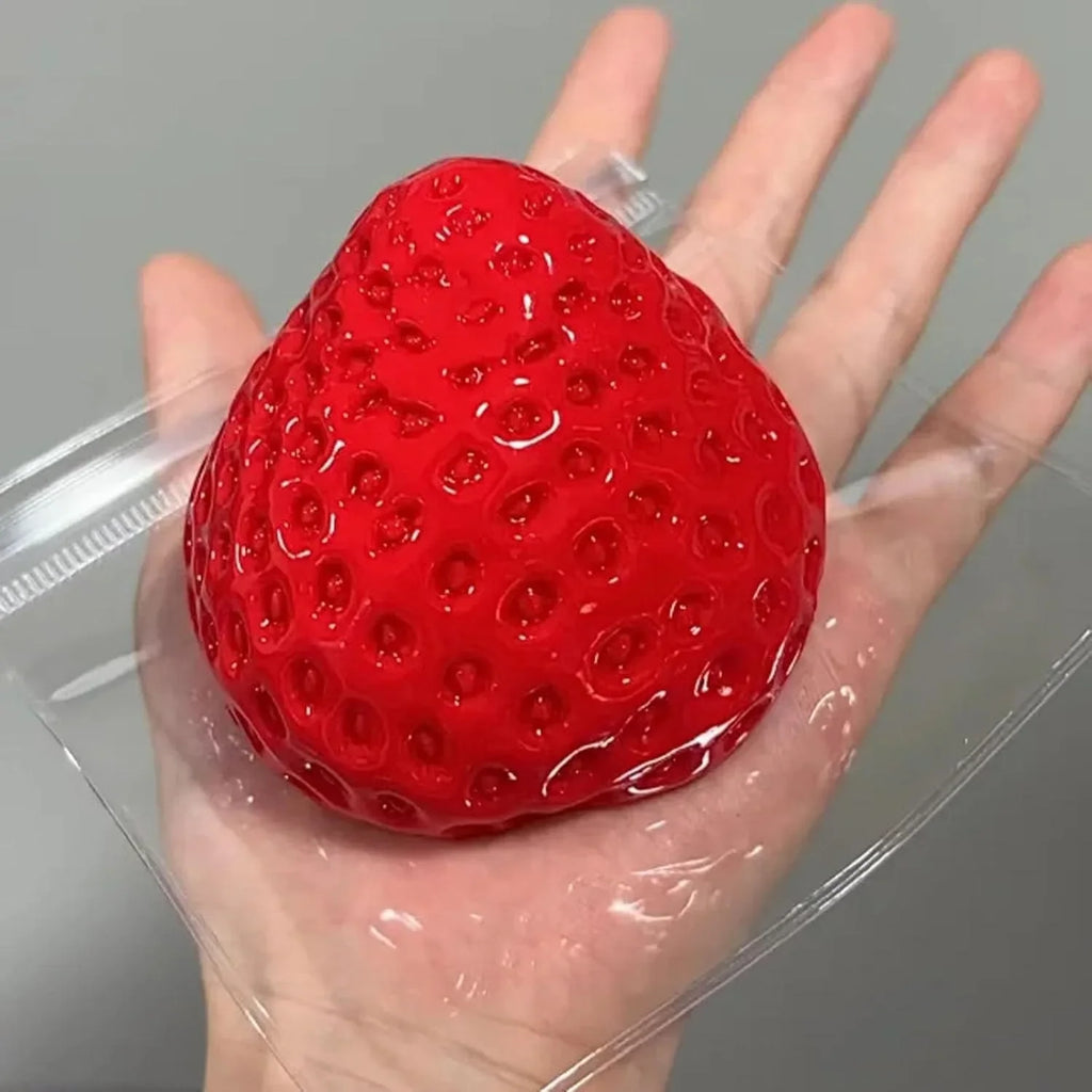 Strawberry Squishy Stress Toys Set | 3PCS Soft TPR Squeeze Fidget