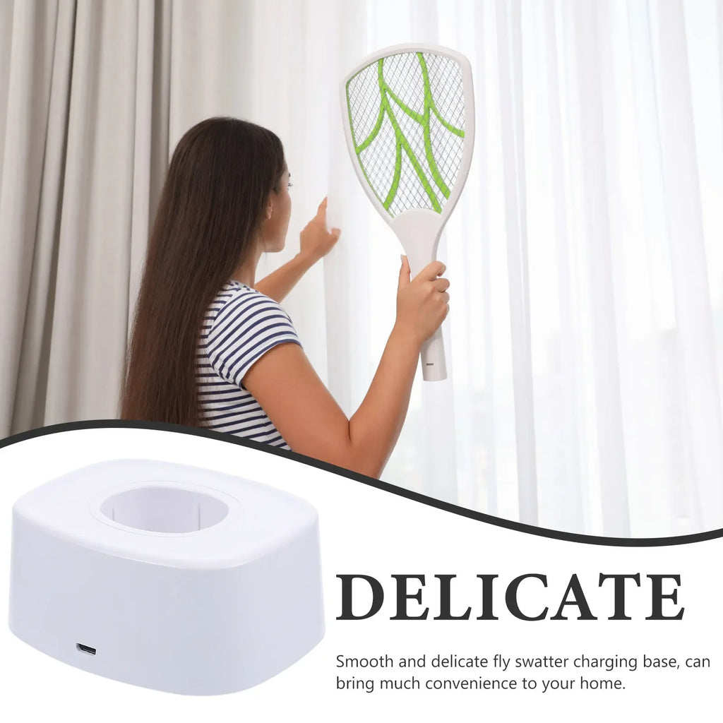 Electric Mosquito Swatter Charging Base | Compact Storage and Pest Control Accessory