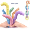 4 Pack Pop Tube Sensory Fidget Toy | Stress Relief for Kids and Adults