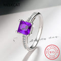 Princess Cut Moissanite Engagement Ring | 925 Sterling Silver Bridal Set