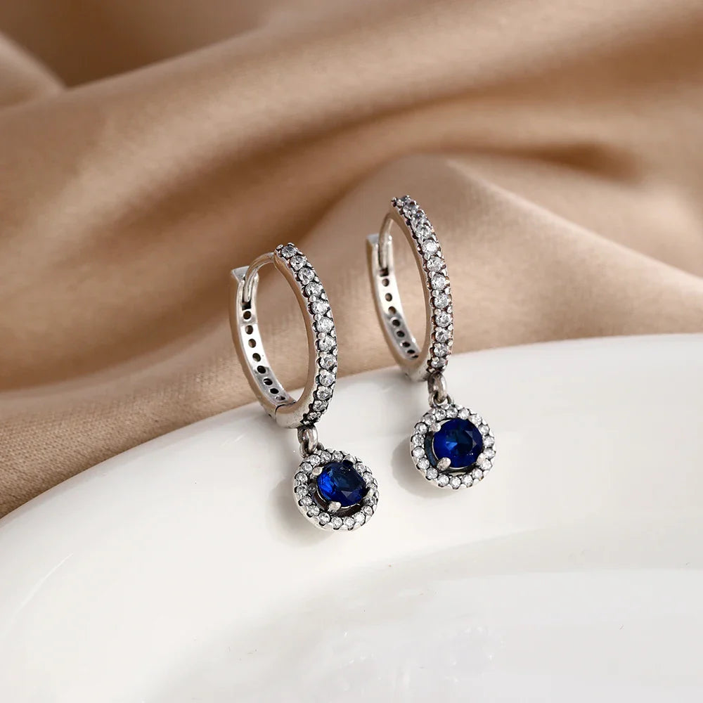 925 Silver Heart Stud Earrings | Pink Red Multi-Color Crystal Jewelry