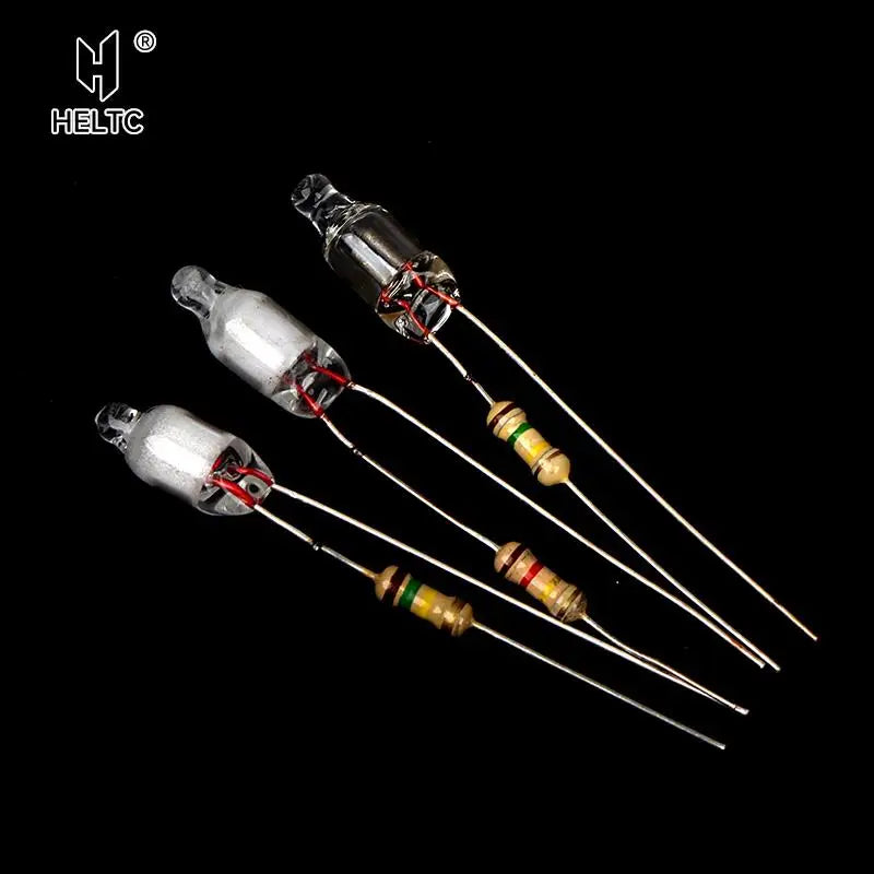 Neon Indicator Light Bulbs with Resistor | 220V Red Blue Green 4x10mm 5x13mm
