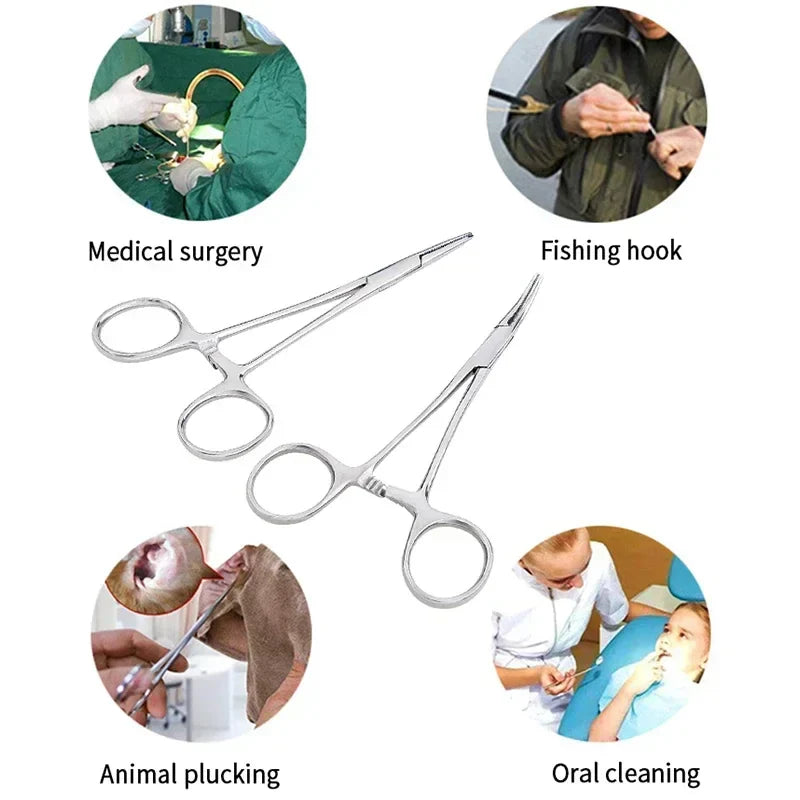 Stainless Steel Hemostatic Forceps | Multi-Purpose Surgical Clips and Mosquito Pliers