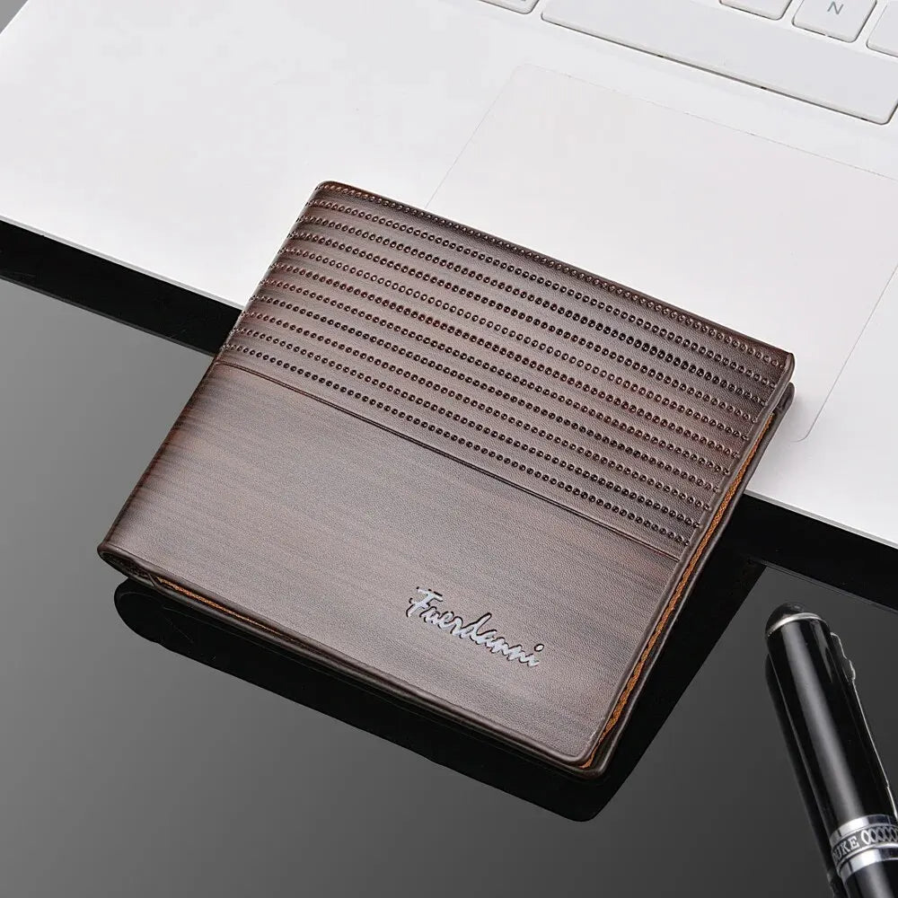 Men's Slim PU Leather Wallet | Business Credit Card Holder