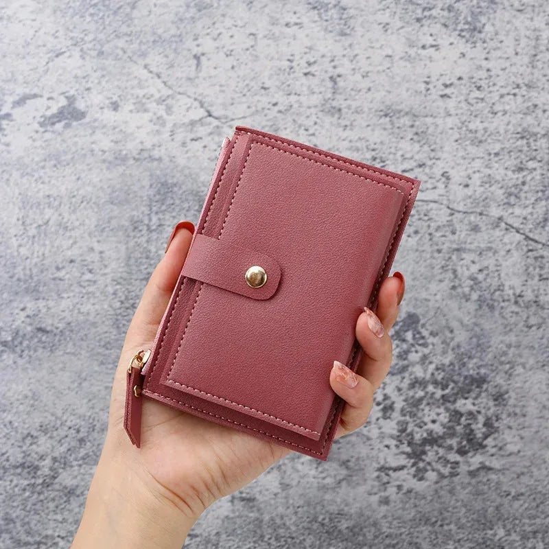 Ultra-Thin PU Leather Wallet for Women | Cute Simple Student Card Purse