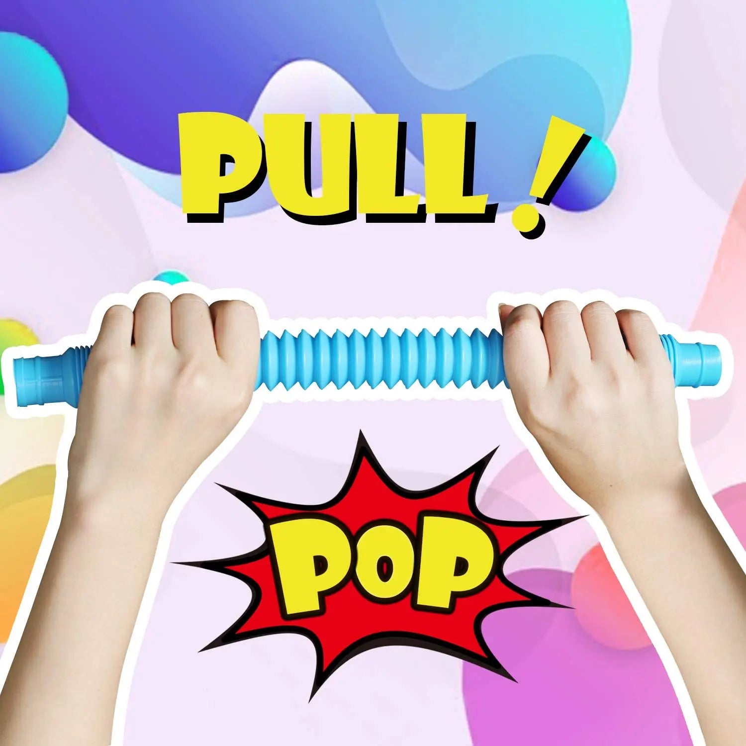 4 Pack Pop Tube Sensory Fidget Toy | Stress Relief for Kids and Adults