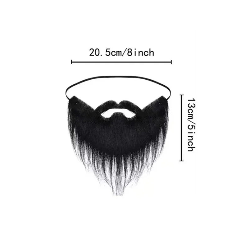 Fake Beard for Party, Halloween, and Christmas Costume | Realistic White and Black Beard