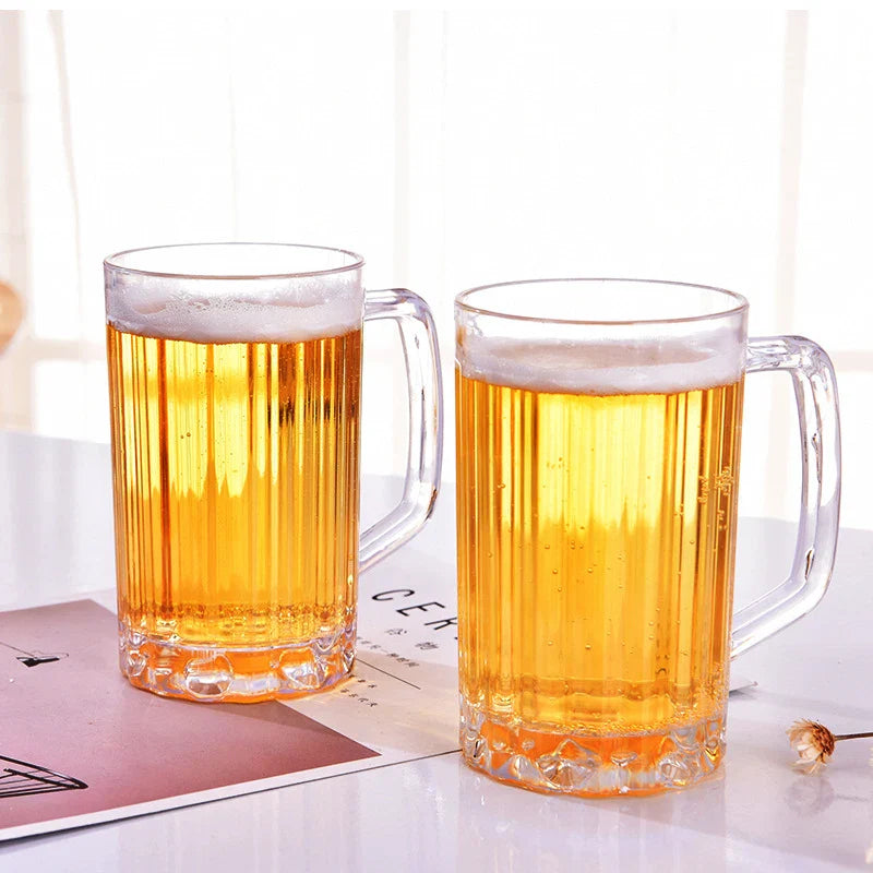 500ML Transparent Beer Mug | Unbreakable Plastic Cup for Drinks