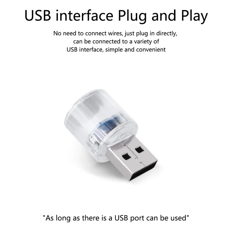 USB Mini RGB Night Light | LED Ambient Decorative Lamp for Bedroom, Car, Office