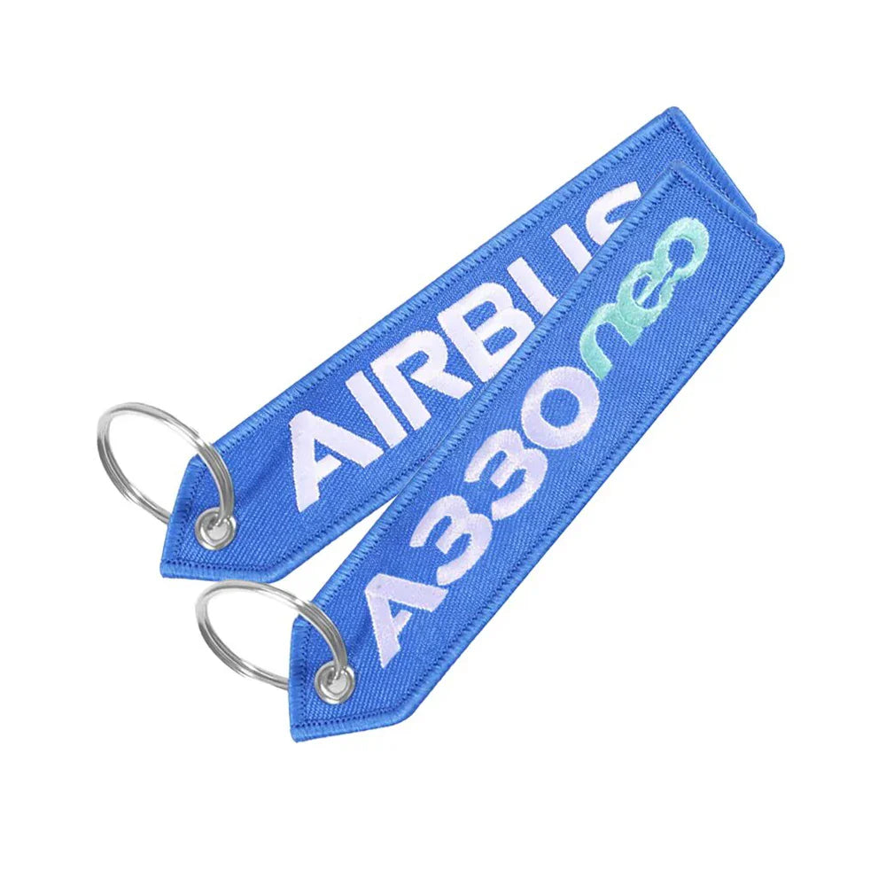 Airbus A330 NEO Keychain | Double-Sided Embroidery Aviation Gift