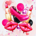 11pcs Love Foil Balloon Set | Red Lipstick Shape Anniversary Wedding Party Decoration
