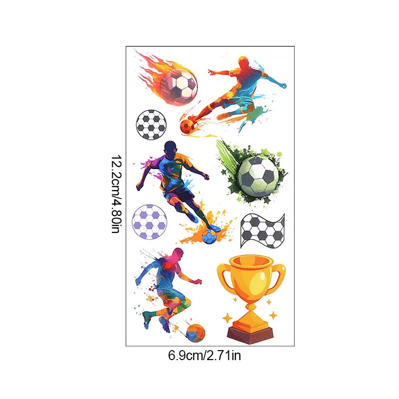10pcs Soccer Temporary Tattoo Stickers | Kids Birthday Party Favors
