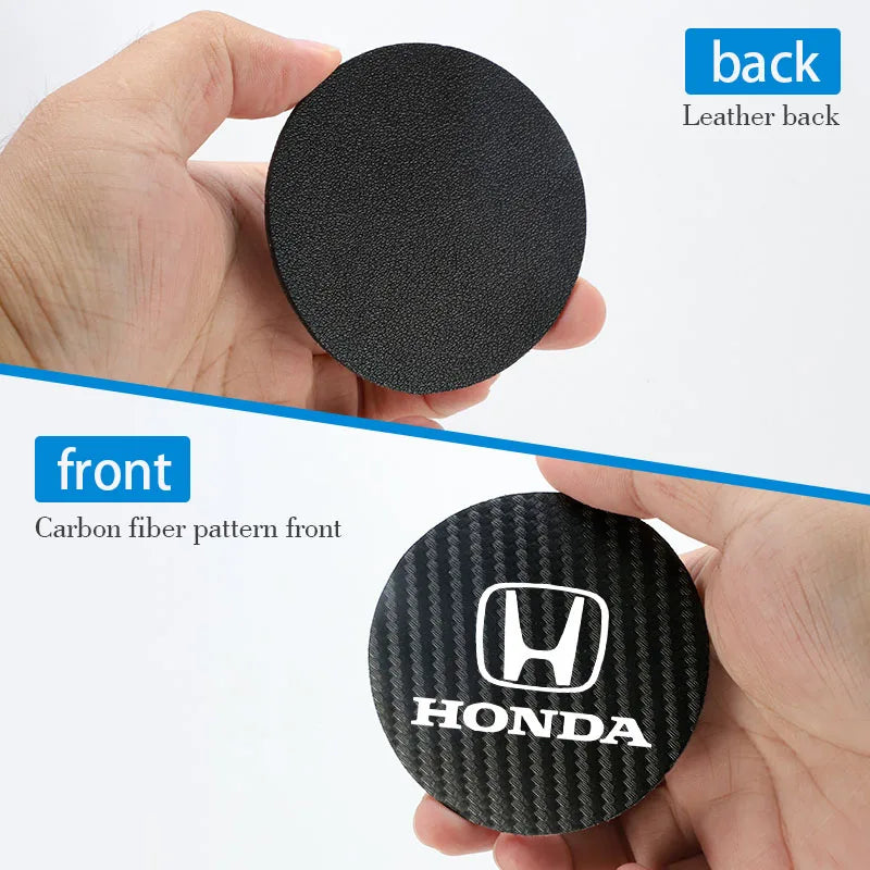 2Pcs Car Cup Groove Pad Leather Sound Insulation Mat | For Honda Civic Accord Fit Jazz Pilot CRV Odyssey Passport City HRV
