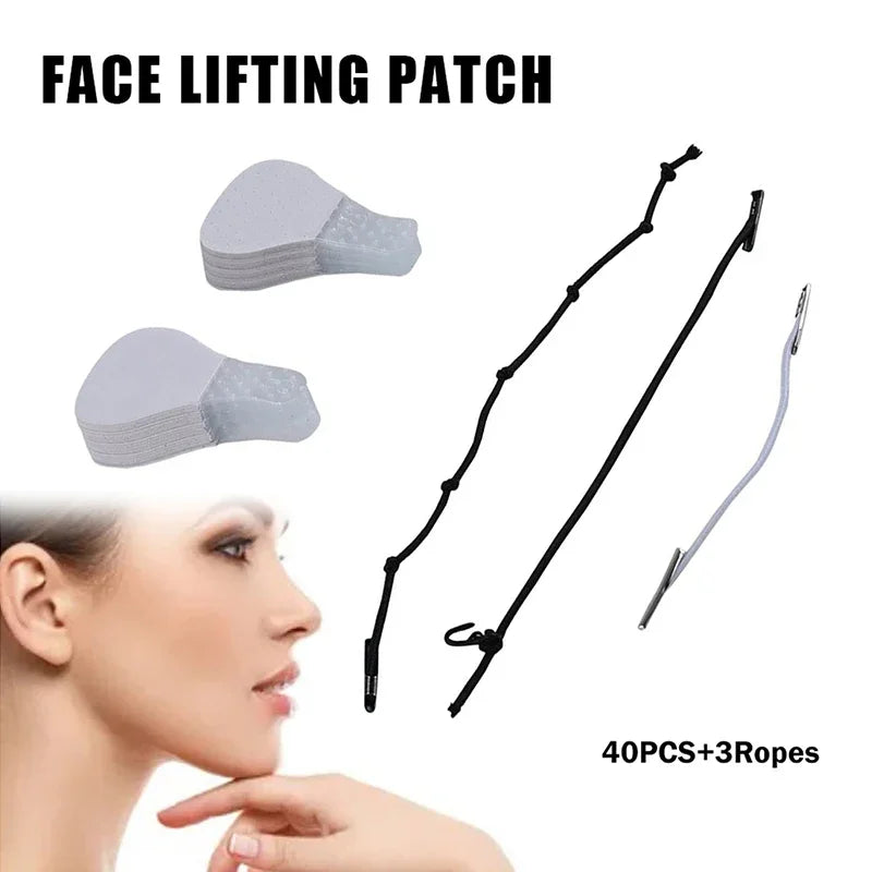 40Pcs Instant Invisible Face Lift Stickers | V Shape Tapes for Face, Neck, and Chin