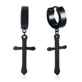 Stainless Steel Cross Earrings for Men | Durable Stud Earrings with Christian Cross Charm