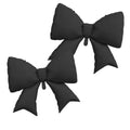 2-Pack Matte Black Bow Aluminum Foil Balloons | Party Decoration Set