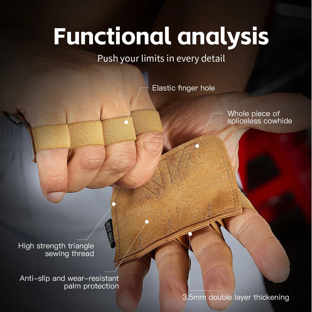 Leather Weight Lifting Training Gloves | Palm Protection for Gym Workouts