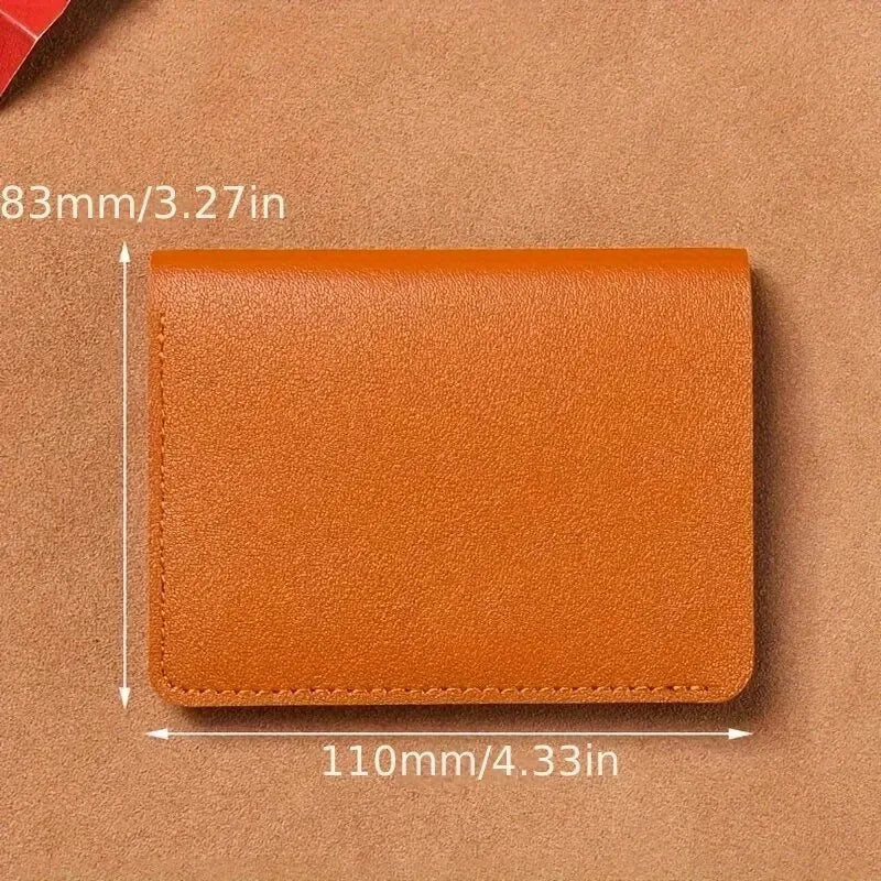 PU Leather Slim Bifold Wallet | Minimalist Credit Card & Coin Holder