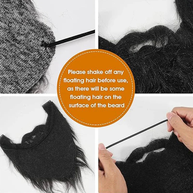 Fake Beard for Party, Halloween, and Christmas Costume | Realistic White and Black Beard