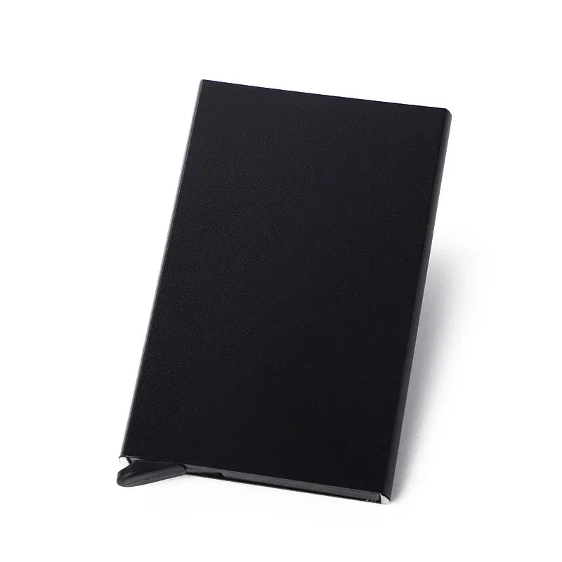 Minimalist RFID Blocking Wallet | Metal Pop Up Card Holder for Men and Women