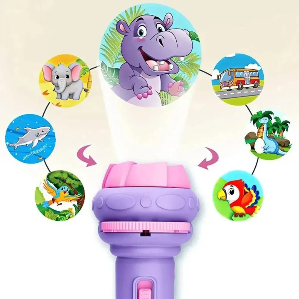 Cartoon Projection Flashlight | 80 Patterns Creative Children Toy Projector