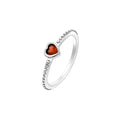 925 Sterling Silver Blue Green Heart Ring | Women's Wedding Band with Zircon