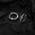 Unisex S925 Sterling Silver Vintage Thai Earrings with Green Zircon | Unique Jewelry Gift Accessory