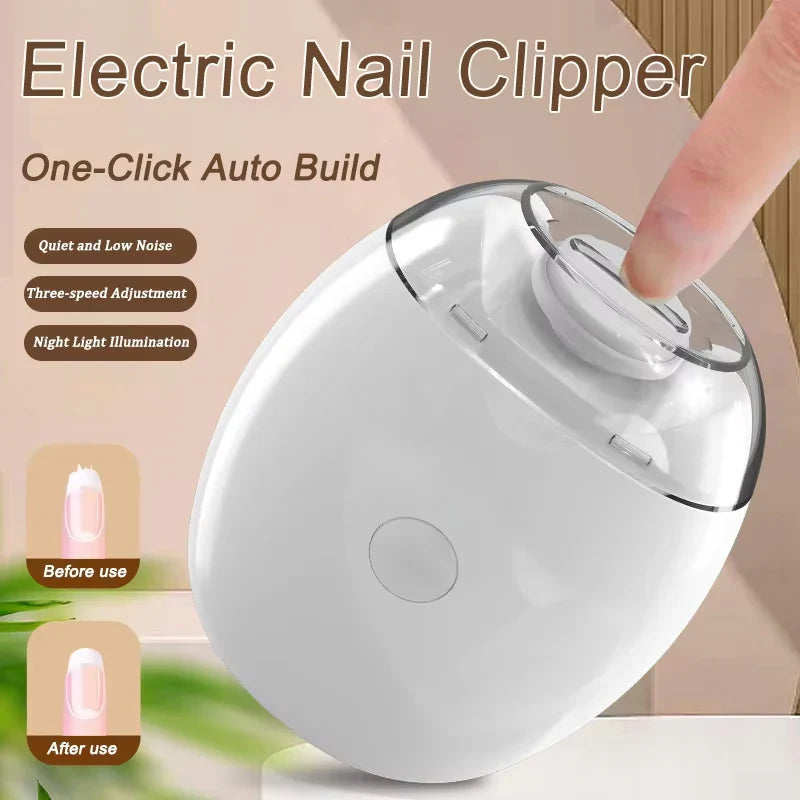 Electric Nail Clipper with LED Light | 2-in-1 Automatic Trimmer and Grinder for Baby and Adult