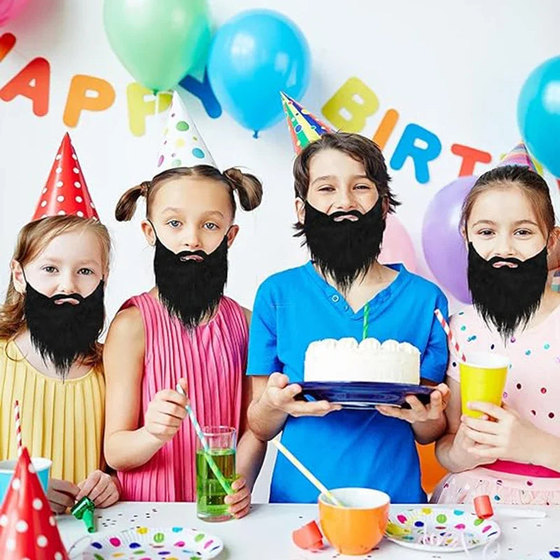 Fake Beard for Party, Halloween, and Christmas Costume | Realistic White and Black Beard