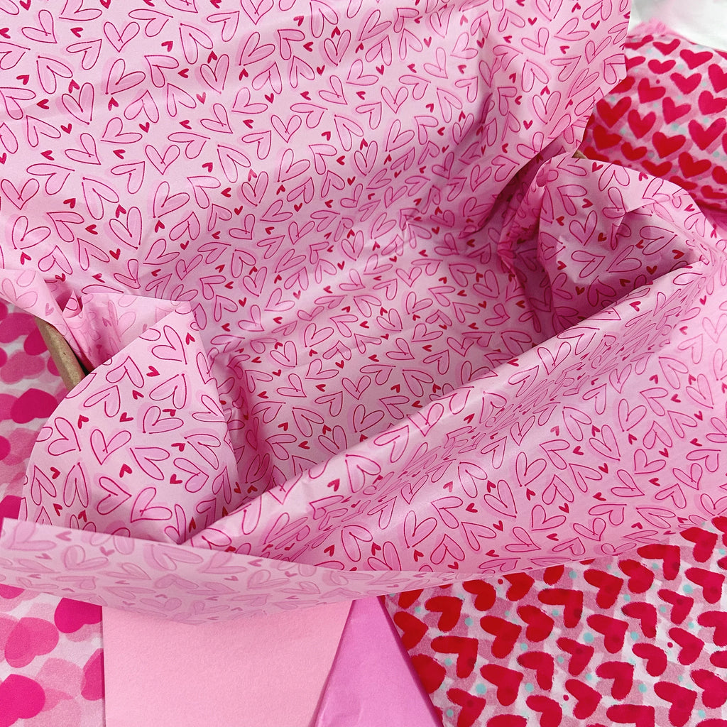 30 Red Heart Snowflake Gift Wrapping Paper | 50x35cm Wedding Valentine Birthday Packing Sheets