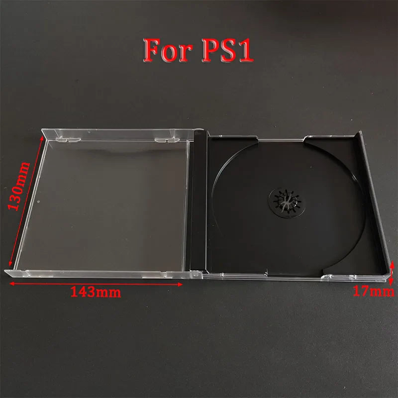 Clear PS1 Game Disc Storage Case | Transparent Single Disc Holder Bracket Box