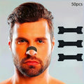 50pcs Black Breathe Right Nasal Strips | Breathable, Comfortable and Reusable for Restful Sleep