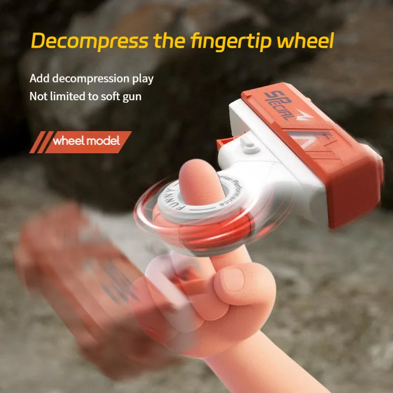 Foldable Mini Soft Bullet Toy Gun | Spinner Revolver Design for Stress Relief and Outdoor Fun