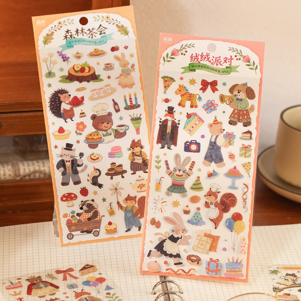 3Packs PET Cartoon Die-Cut Stickers | Journal Decorative Stickers for DIY Scrapbooking and Crafts