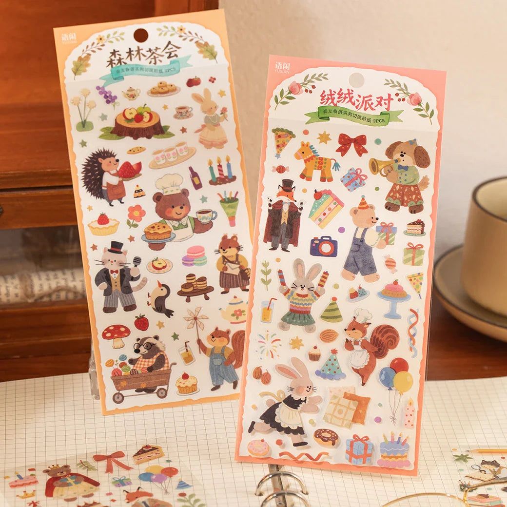 3Packs PET Cartoon Die-Cut Stickers | Journal Decorative Stickers for DIY Scrapbooking and Crafts