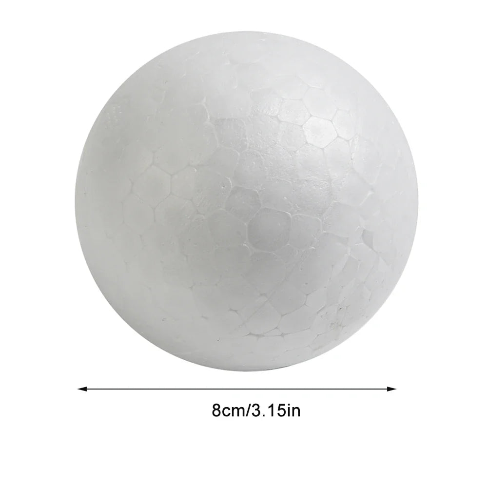 6-12cm White Polystyrene Foam Balls for DIY Crafts and Wedding Decor | LEENKEA