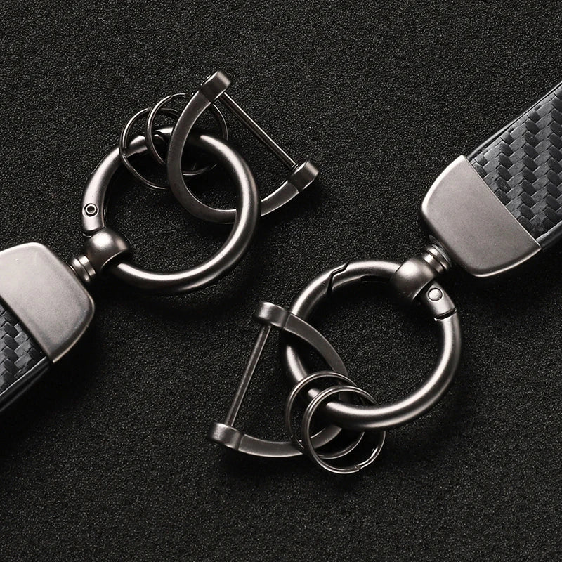Kawasaki Carbon Fiber Keychain | Microfiber Leather Key Ring for Z400 Z900 Z800 Z750 Z1000 Z650 Z300 ZX10R ZX6R ER6N
