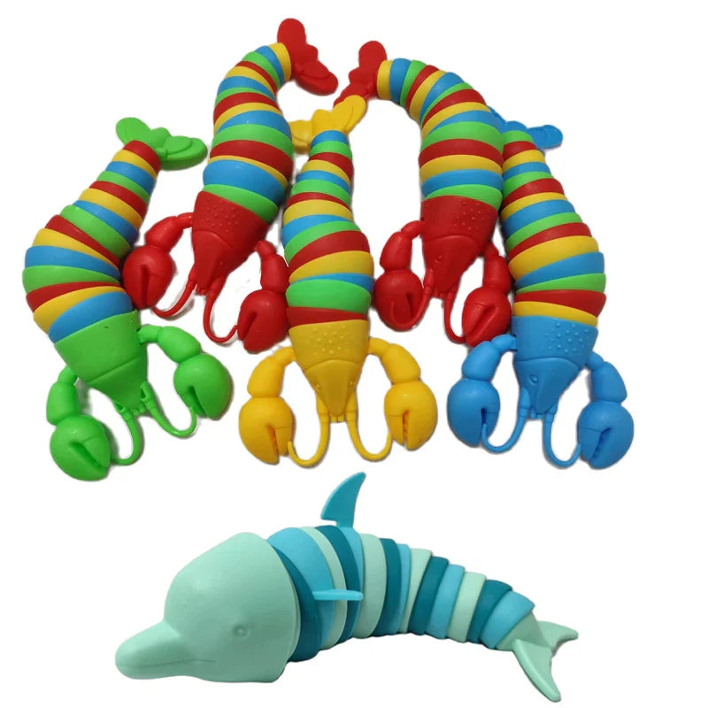 Colorful Slug Fidget Toy | Articulated 3D Sensory Toy for Stress Relief