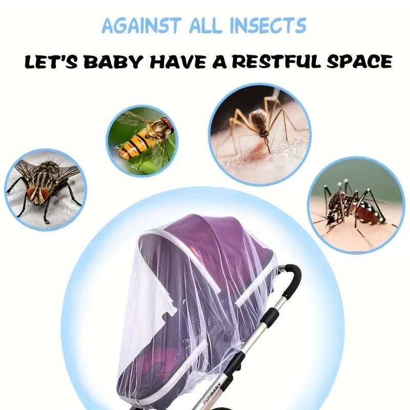 Full Face Mosquito Cover for Baby Stroller | Super Durable, Breathable, Insect Proof Dust-proof Stroller Mesh