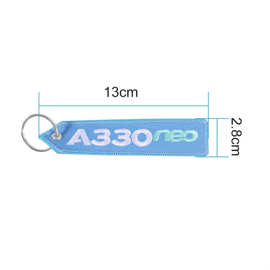 Airbus A330 NEO Keychain | Double-Sided Embroidery Aviation Gift