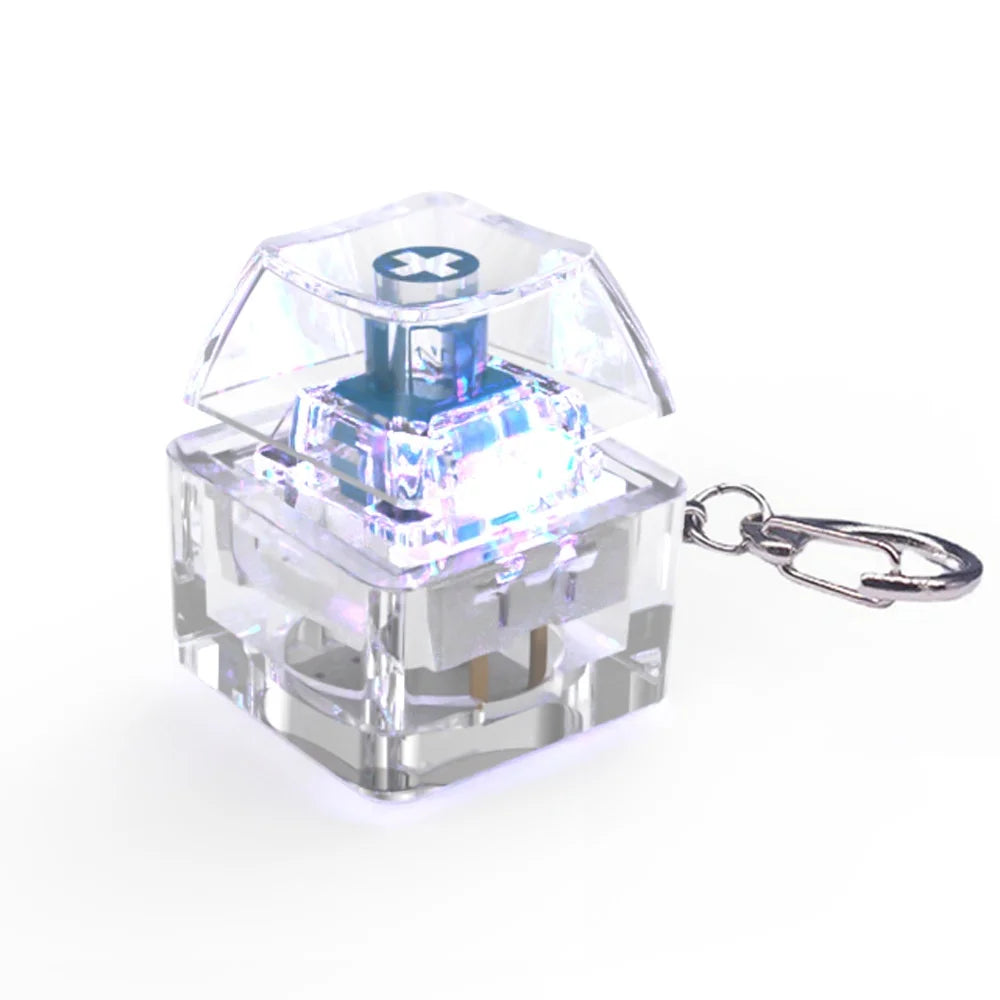 Mechanical Keyboard Keychain Fidget Toy | LED Stress Relief Key Cap Pendant
