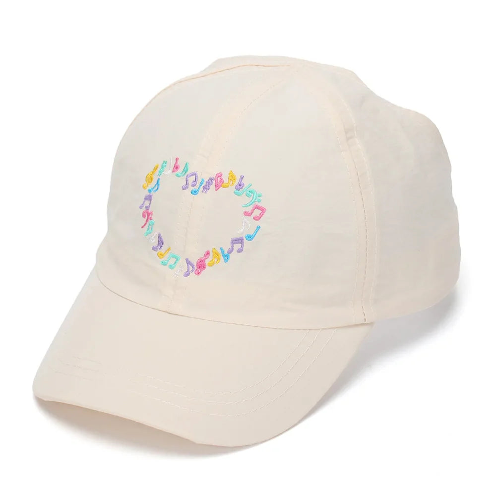 Embroidery Heart Children Baseball Cap for Girls | Ponytail Friendly Sun Hat